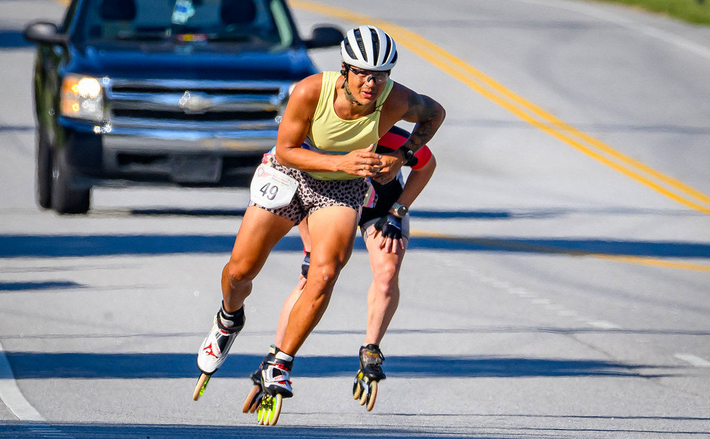 Cycling Surf Tank Top in Yellow with Stripes