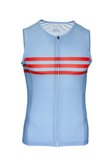 NEW Sleeveless Cycling Jersey with Pockets and Zipper in Baby Blue