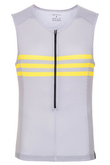 Race Sleeveless 3/4 Zip Jersey Gray