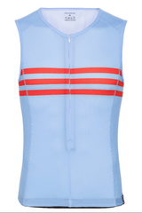 Race Sleeveless 3/4 Zip Jersey Baby Blue