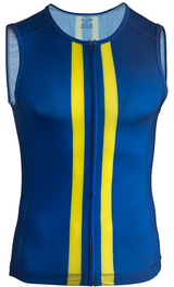 Race Sleeveless Full Zip Jersey Navy Blue