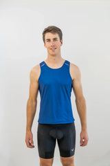 Cycling Tank Top with pockets in blue - LeBlanc Cycling Designs