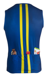 Sleeveless Cycling Jersey with pockets in Navy Blue