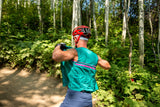 Sleeveless Cycling Jersey with pockets in Green with pink stripes
