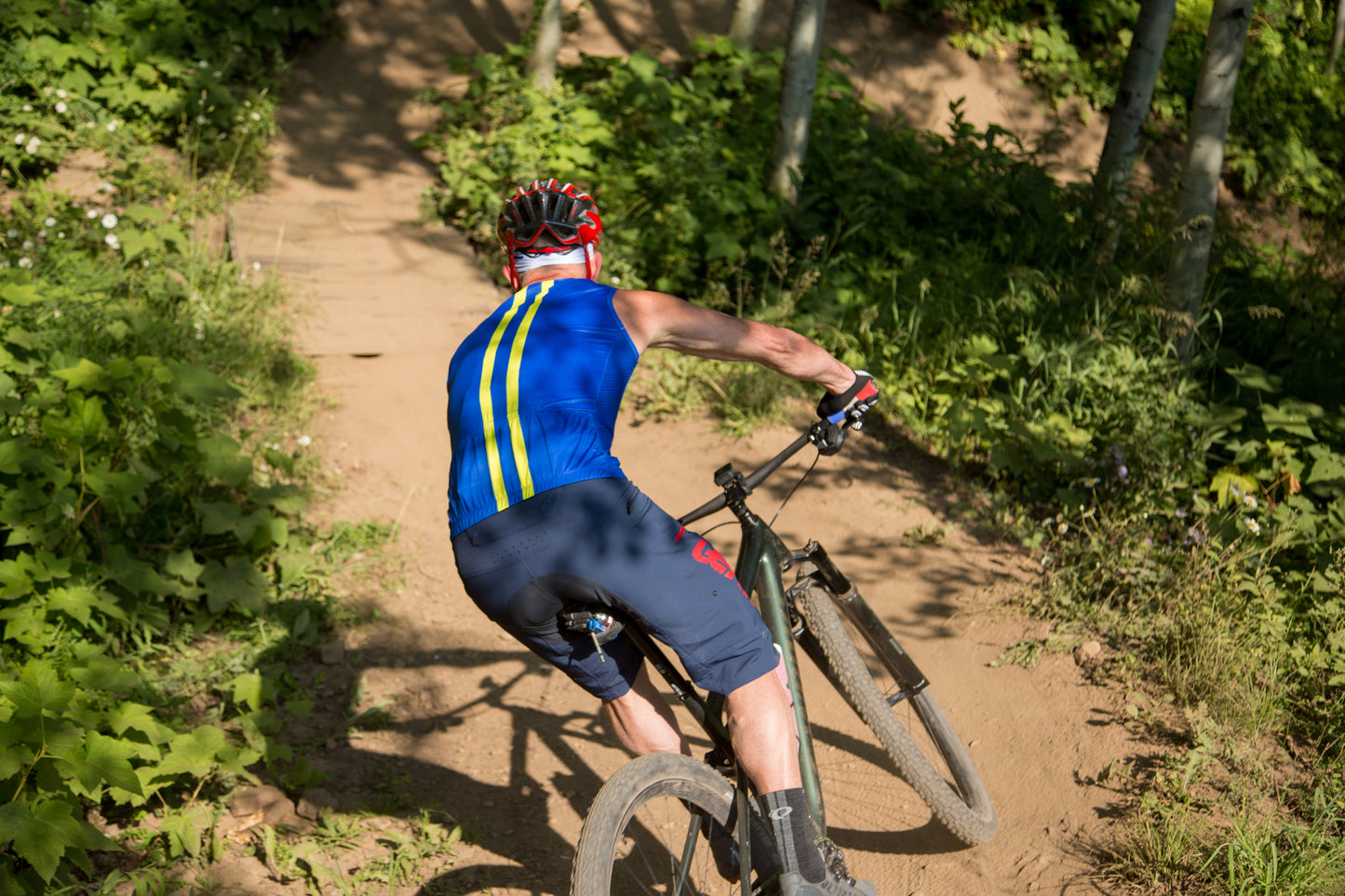 Sleeveless Cycling Jersey with pockets in Navy Blue