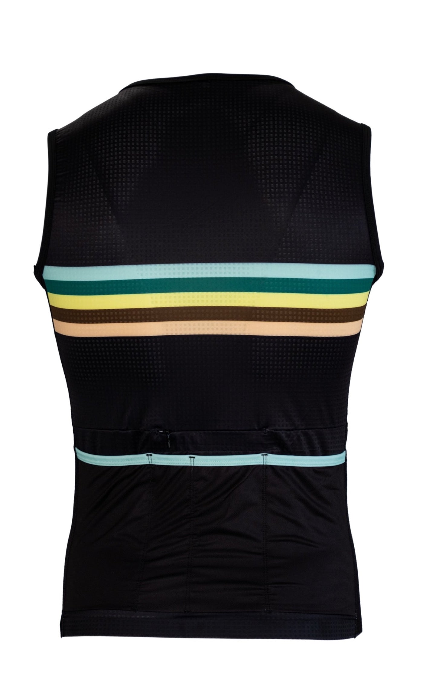 Sleeveless Cycling Jersey in black with stripes