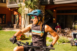 Sleeveless Cycling Jersey in black with stripes
