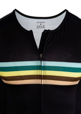 Sleeveless Cycling Jersey in black with stripes