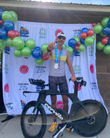 Sleeveless Cycling Jersey with pockets in gray with yellow stripes