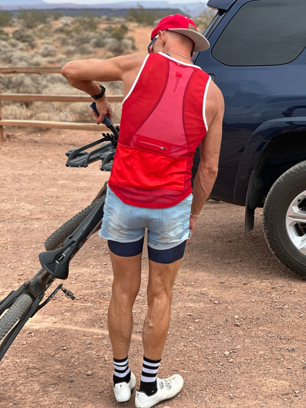 Summer Extra Hot Red Mesh Tank Top