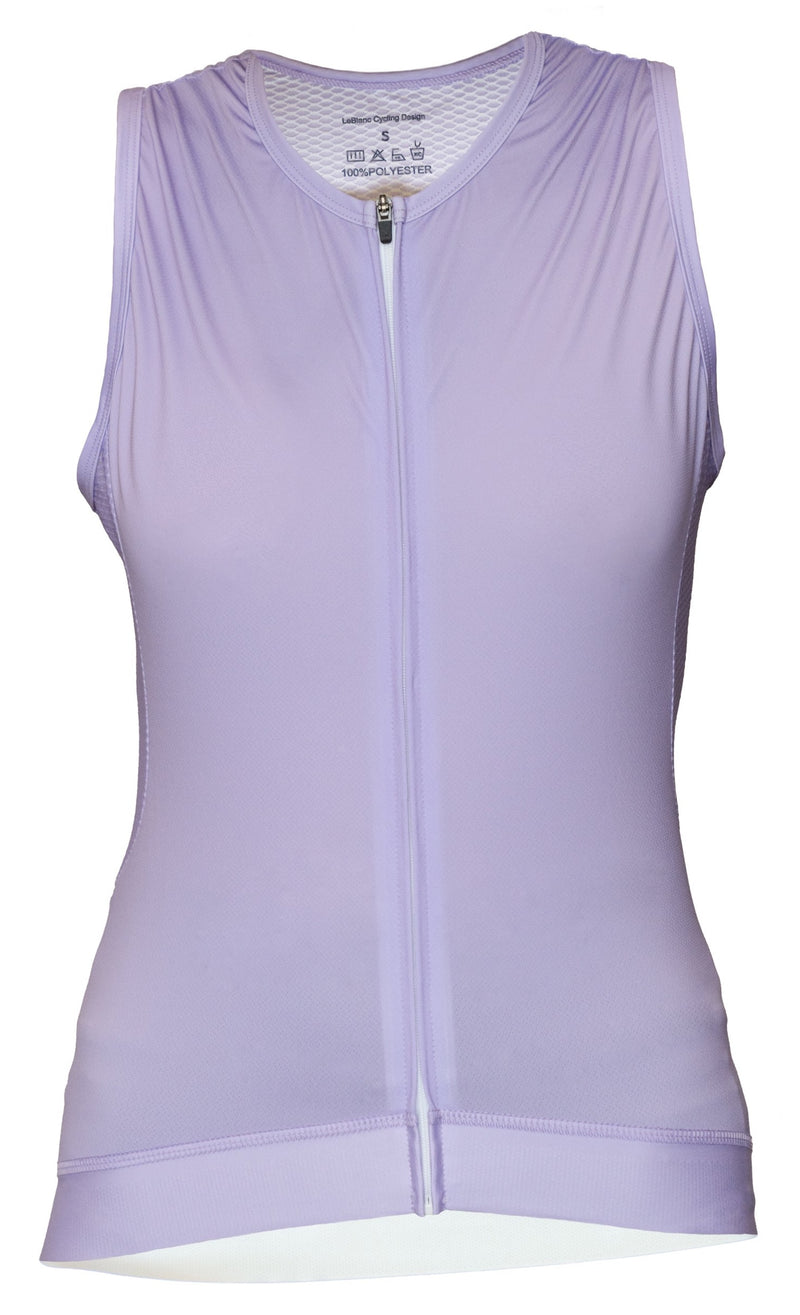 Womens Sleeveless Cycling Jersey in Purple with flower