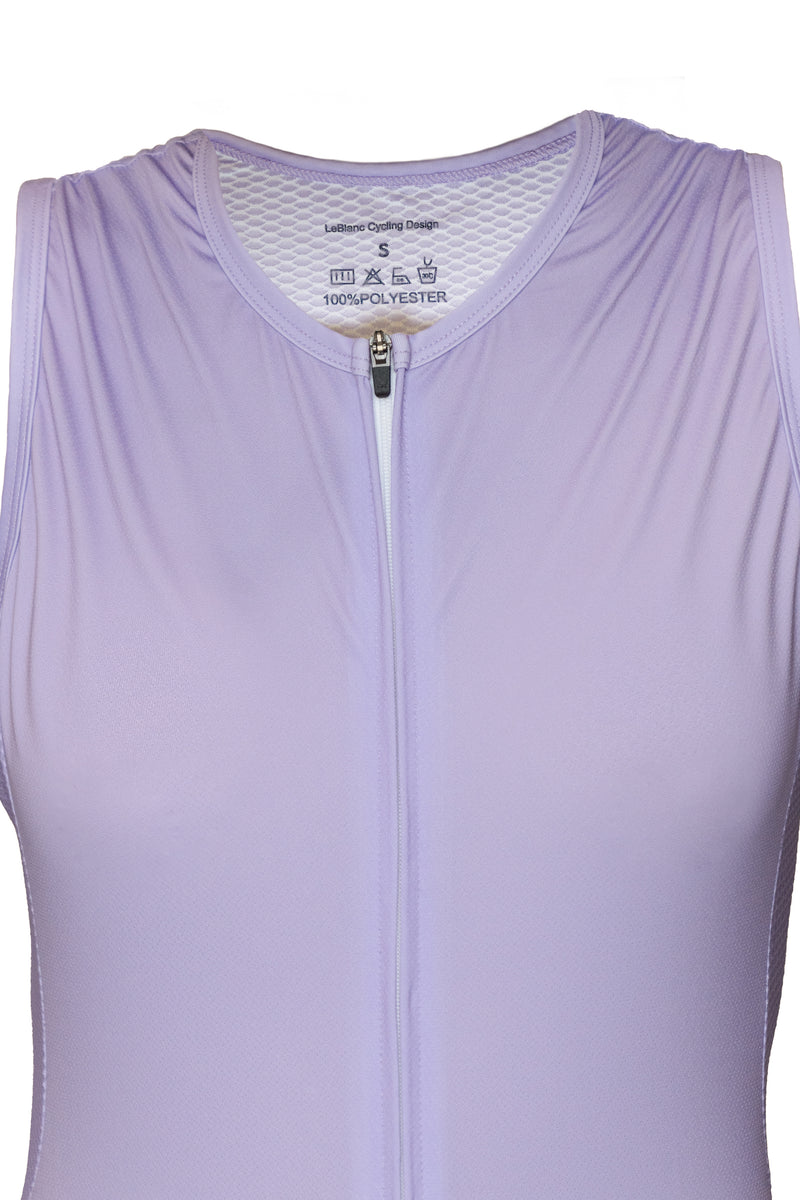 Womens Sleeveless Cycling Jersey in Purple with flower