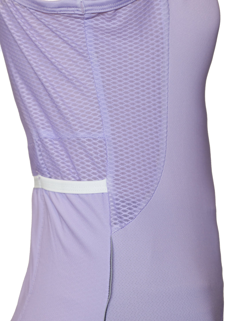 Womens Sleeveless Cycling Jersey in Purple with flower