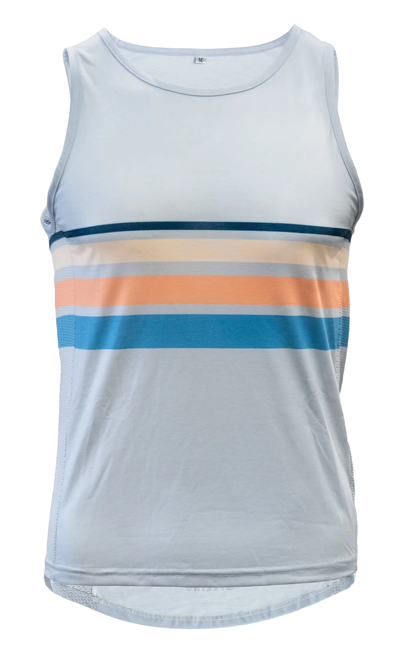 Dirt Tank Top Light Gray Stripes