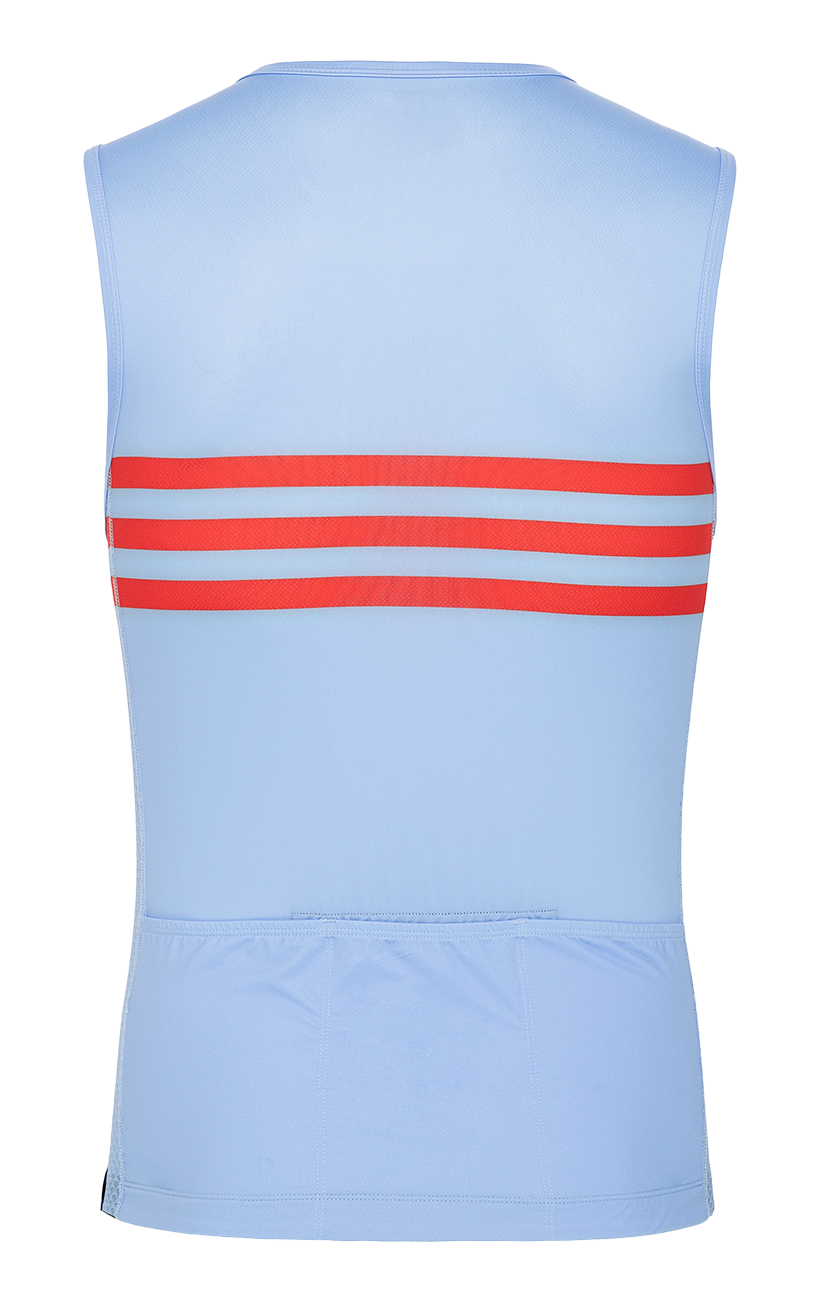 NEW Sleeveless Cycling Jersey with Pockets and Zipper in Baby Blue