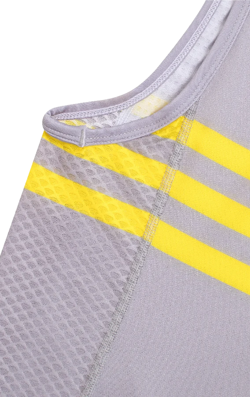 Race Sleeveless 3/4 Zip Jersey Gray