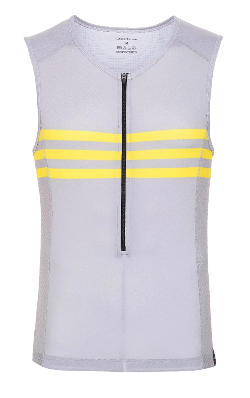 Race Sleeveless 3/4 Zip Jersey Gray