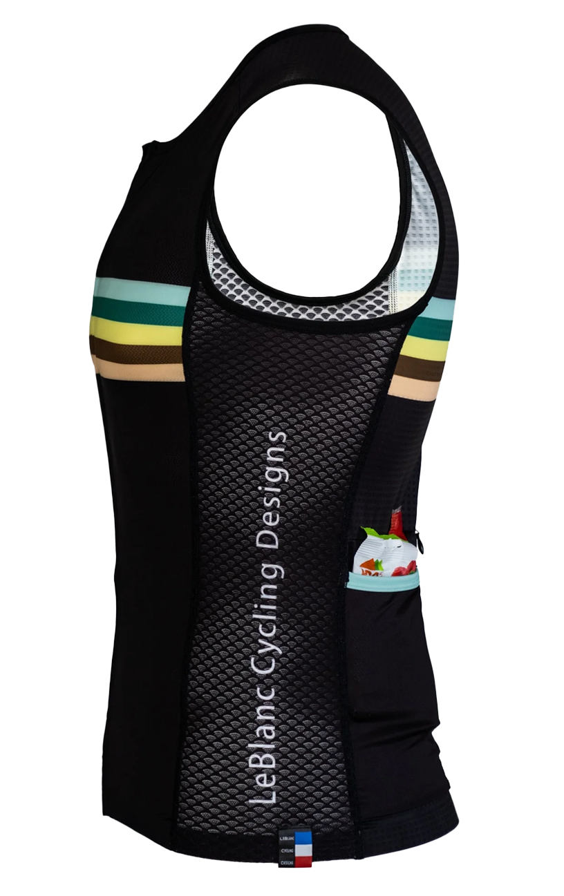 Race Sleeveless Full Zip Jersey Black