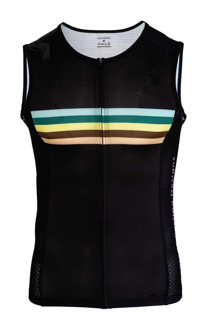 Race Sleeveless Full Zip Jersey Black