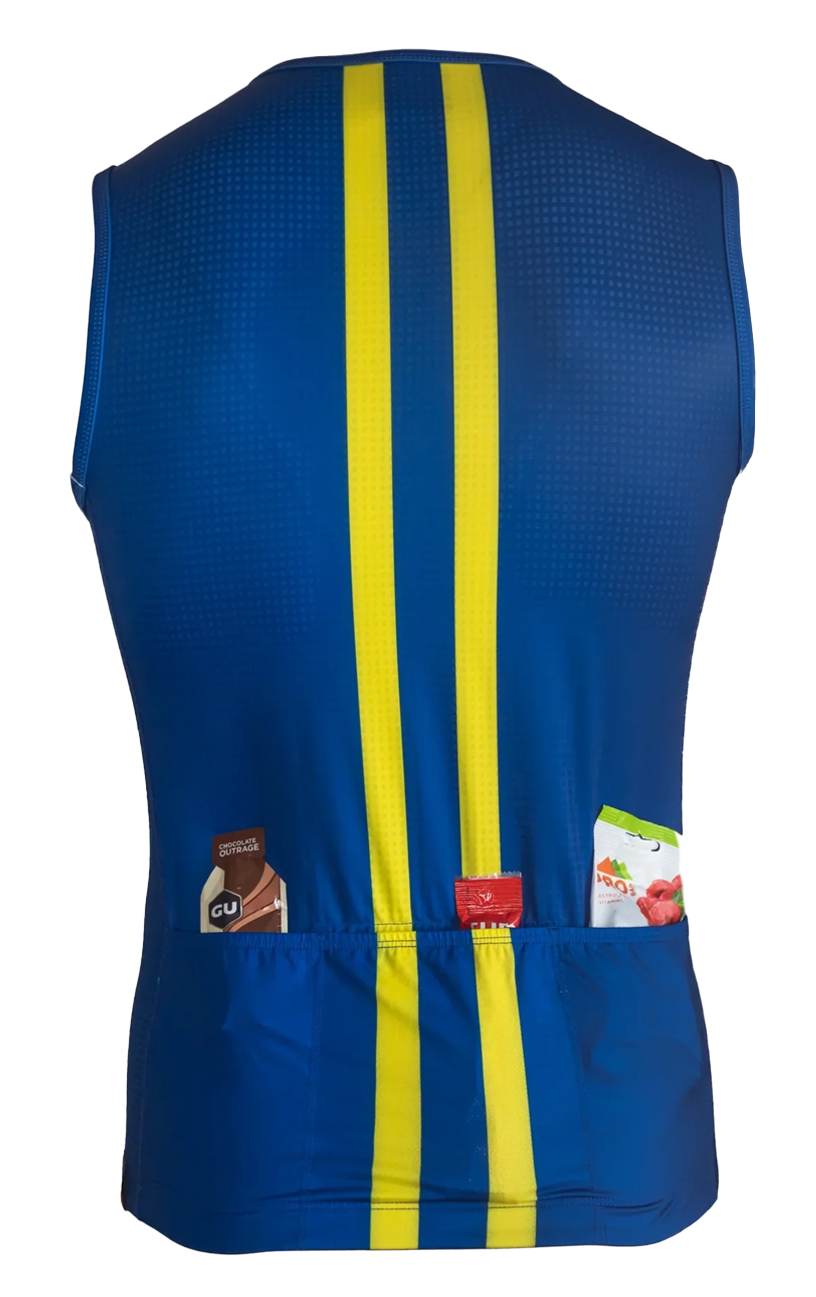 Race Sleeveless Full Zip Jersey Navy Blue