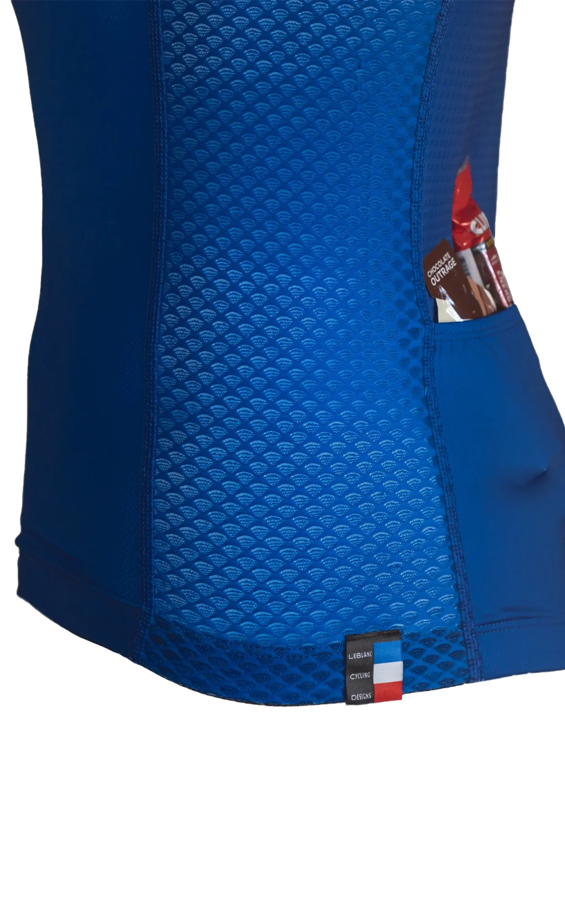 Race Sleeveless Full Zip Jersey Navy Blue
