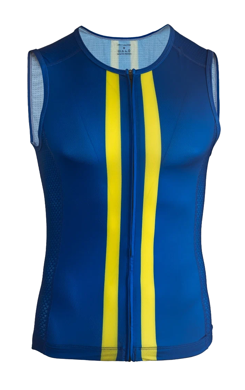 Race Sleeveless Full Zip Jersey Navy Blue