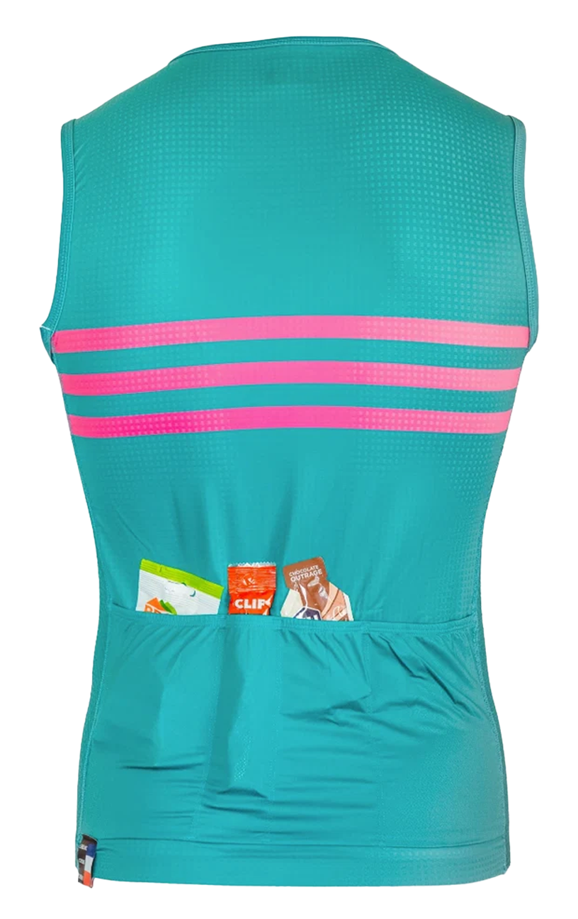 Race Sleeveless Full Zip Jersey Green
