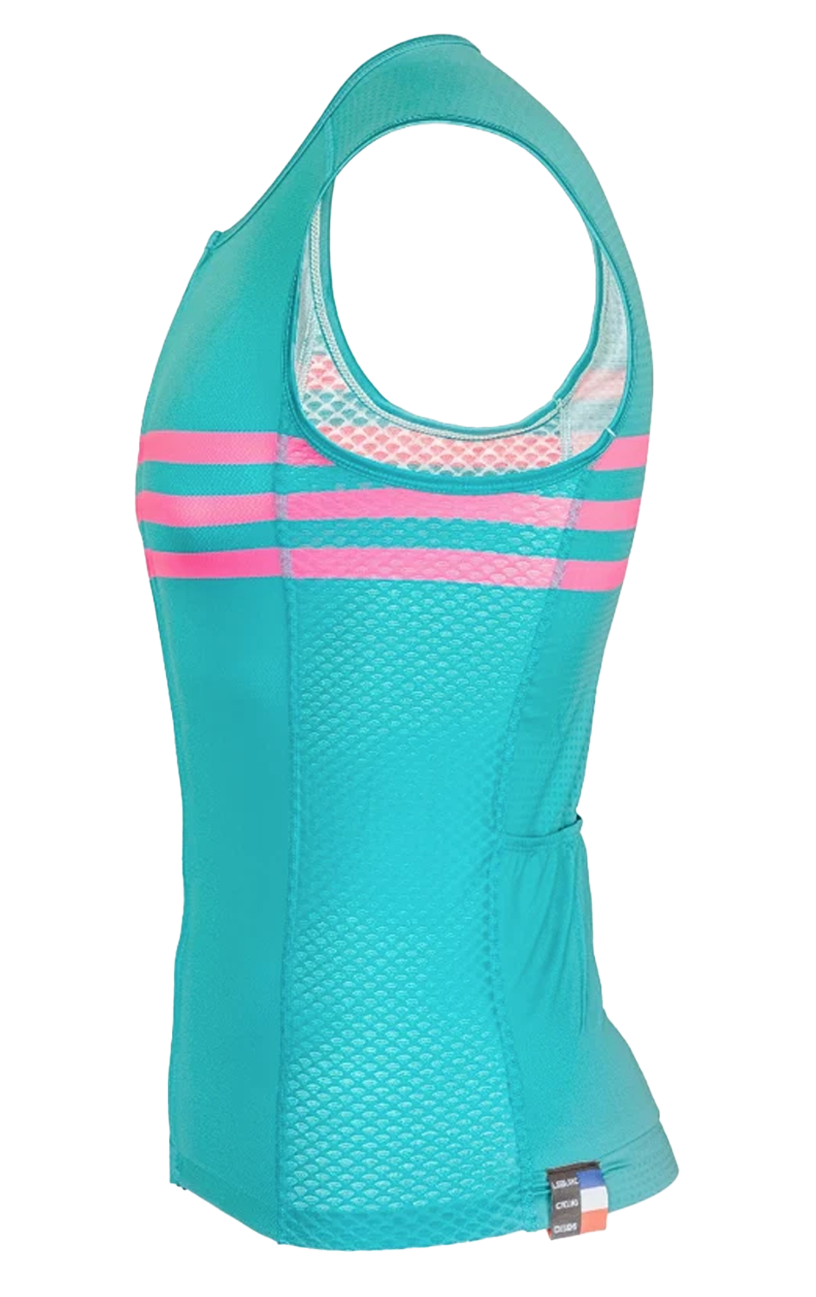 Race Sleeveless Full Zip Jersey Green