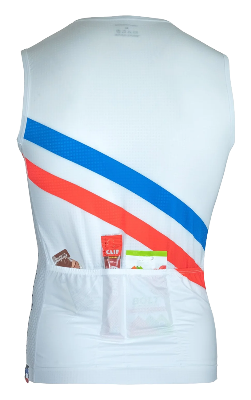Race Sleeveless Full Zip Jersey White