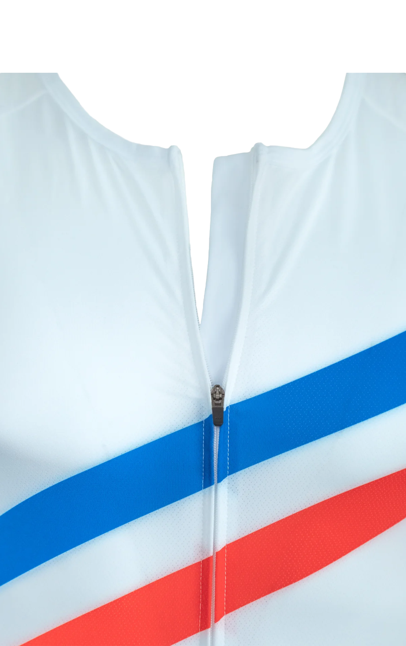 Race Sleeveless Full Zip Jersey White