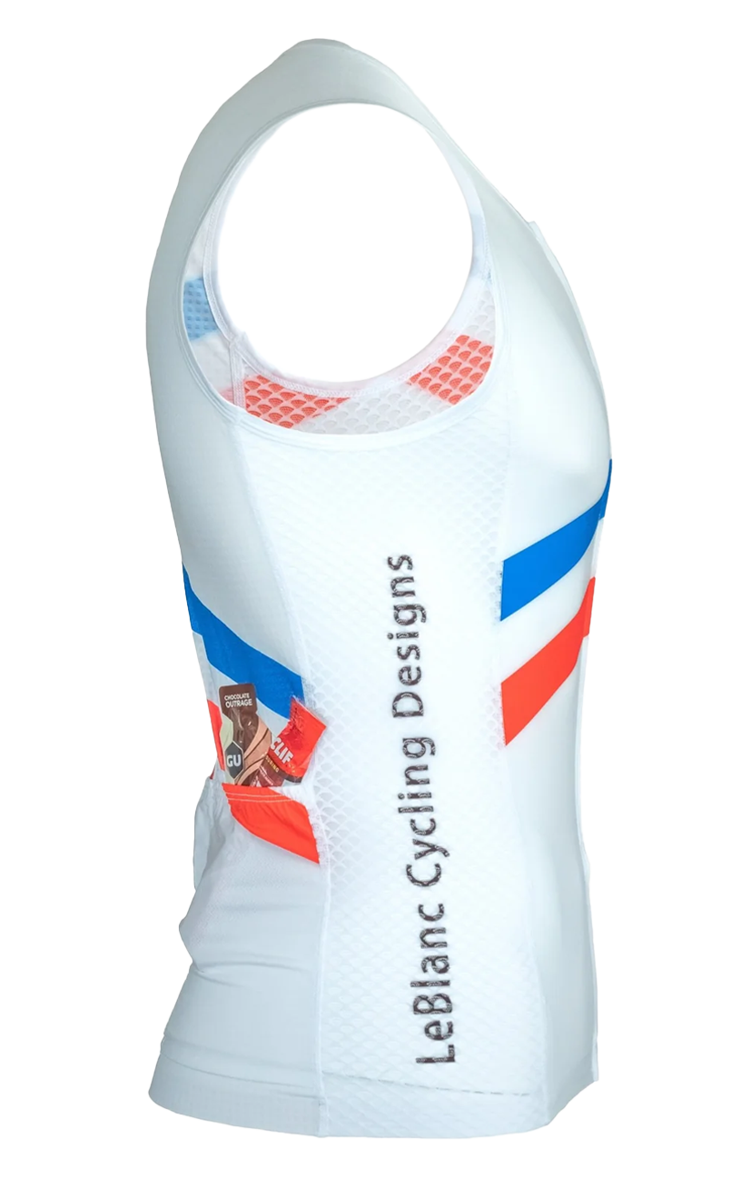 Race Sleeveless Full Zip Jersey White