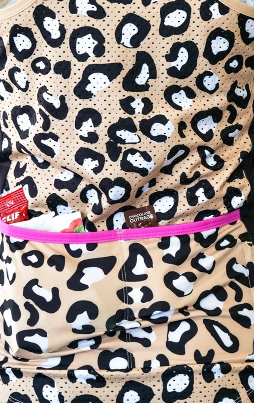 Women's Sleeveless Cheetah Cycling Jersey
