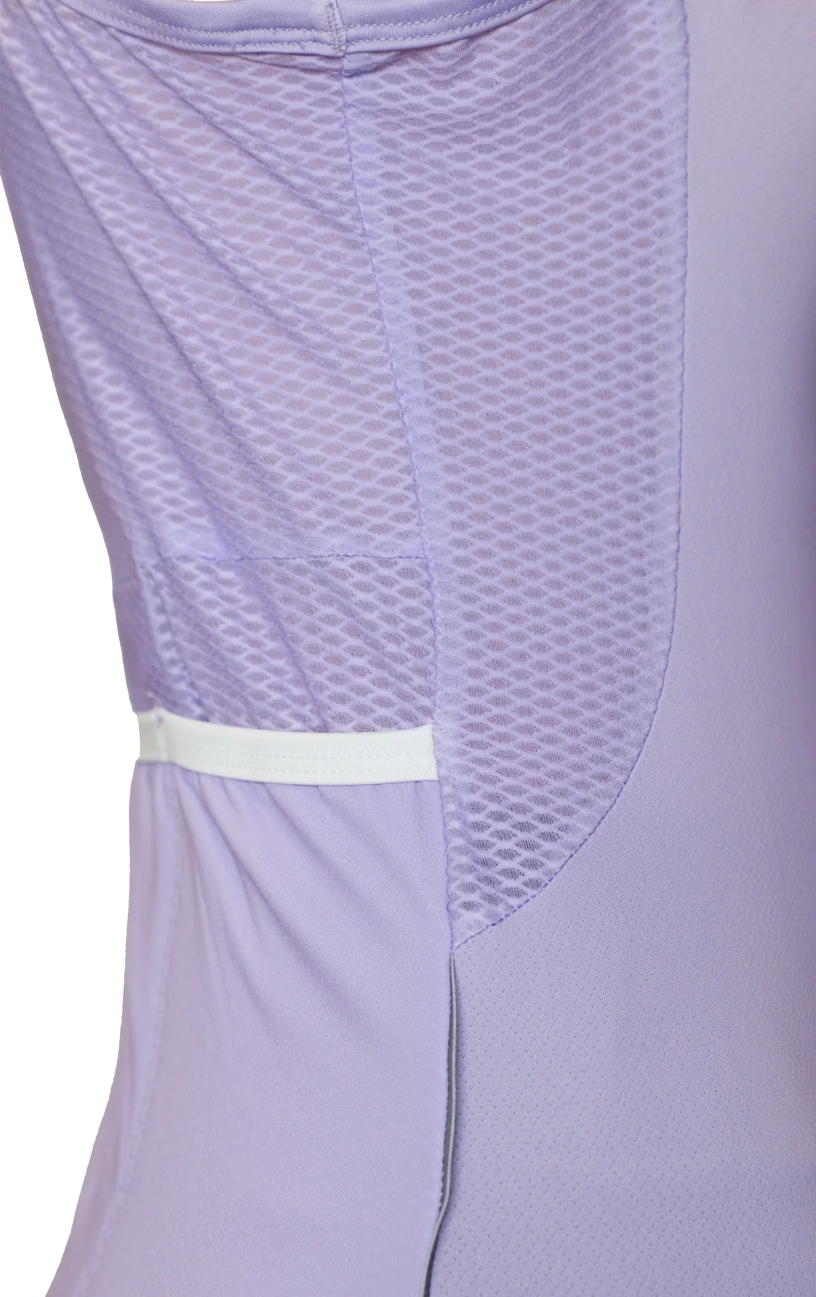 Womens Sleeveless Cycling Jersey in Purple with flower