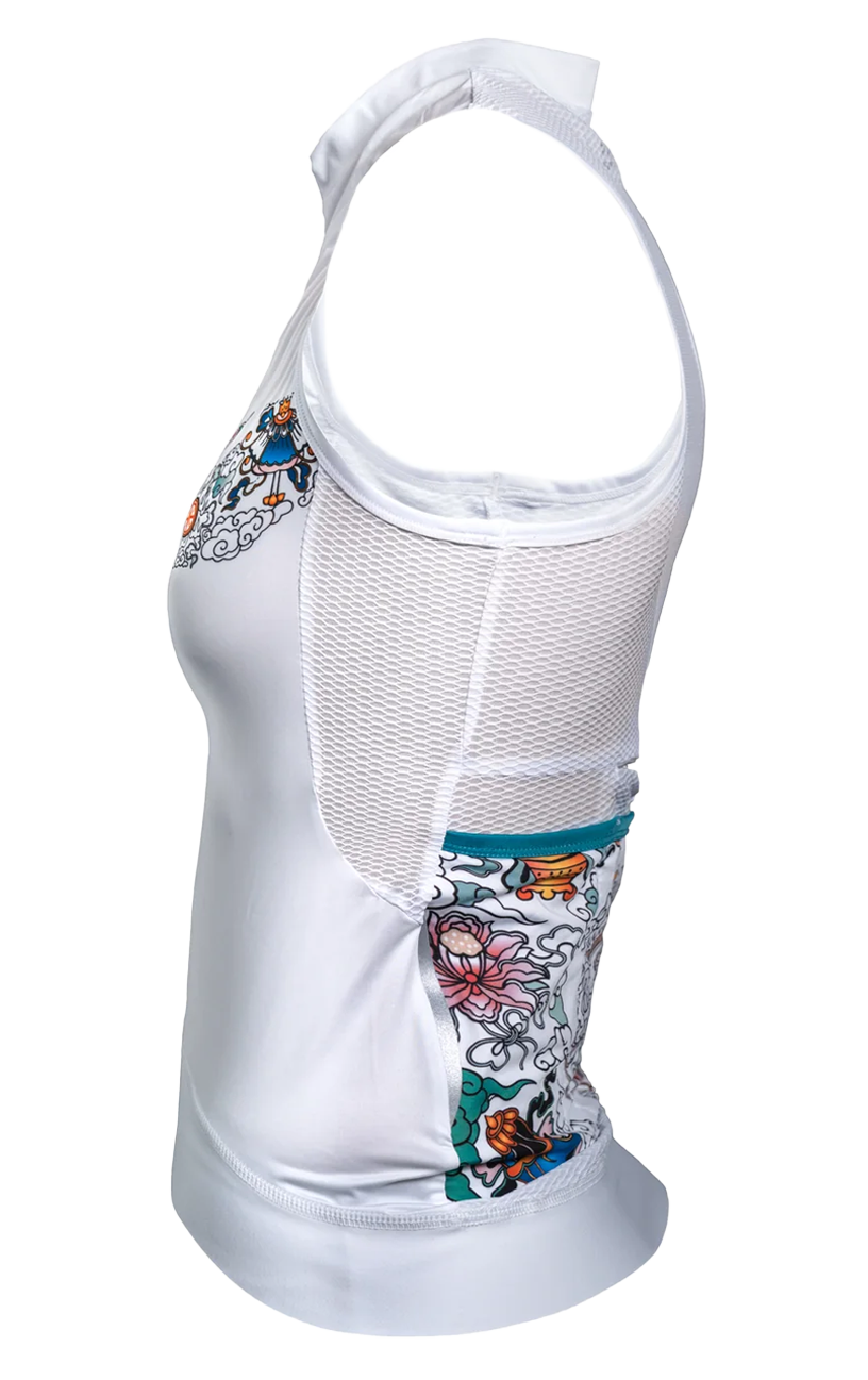 Womens Sleeveless Cycling Jersey in White