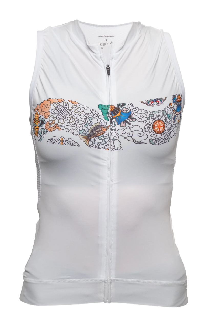 Womens Sleeveless Cycling Jersey in White
