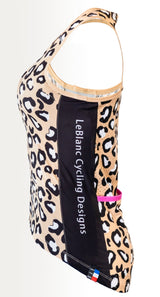 Women's Sleeveless Cheetah Cycling Jersey