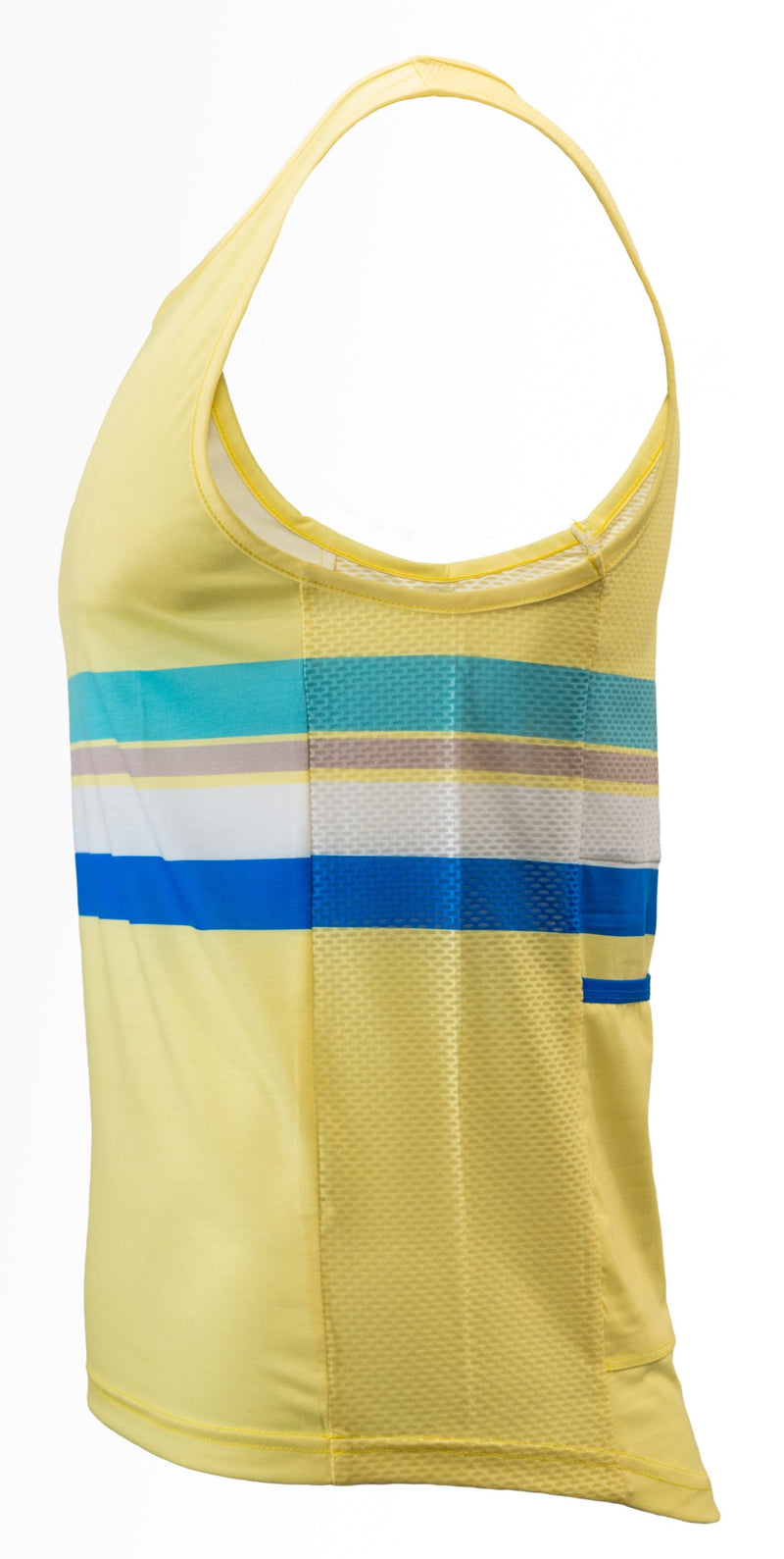 Cycling Surf Tank Top in Yellow with Stripes