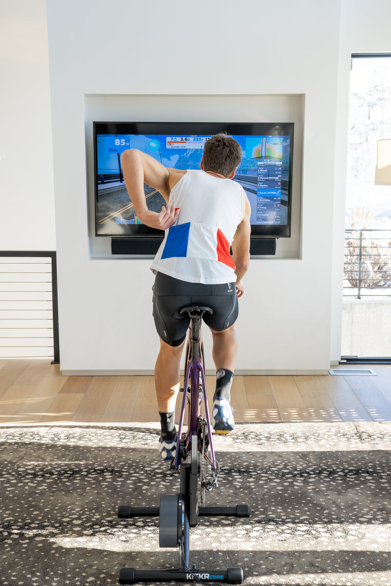 Indoor Cycling Tank Top in White with Pocket