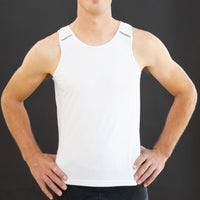 Cycling Tank Top with pockets in white - LeBlanc Cycling Designs