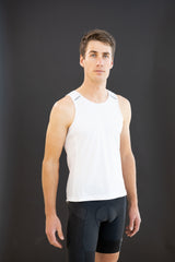 Cycling Tank Top with pockets in white - LeBlanc Cycling Designs