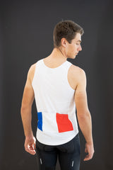 Cycling Tank Top with pockets in white - LeBlanc Cycling Designs