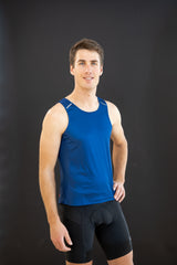 Cycling Tank Top with pockets in blue - LeBlanc Cycling Designs