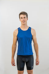 Cycling Tank Top with pockets in blue - LeBlanc Cycling Designs