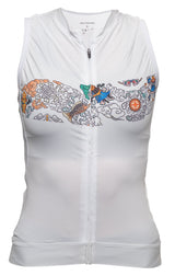Womens Sleeveless Cycling Jersey in White