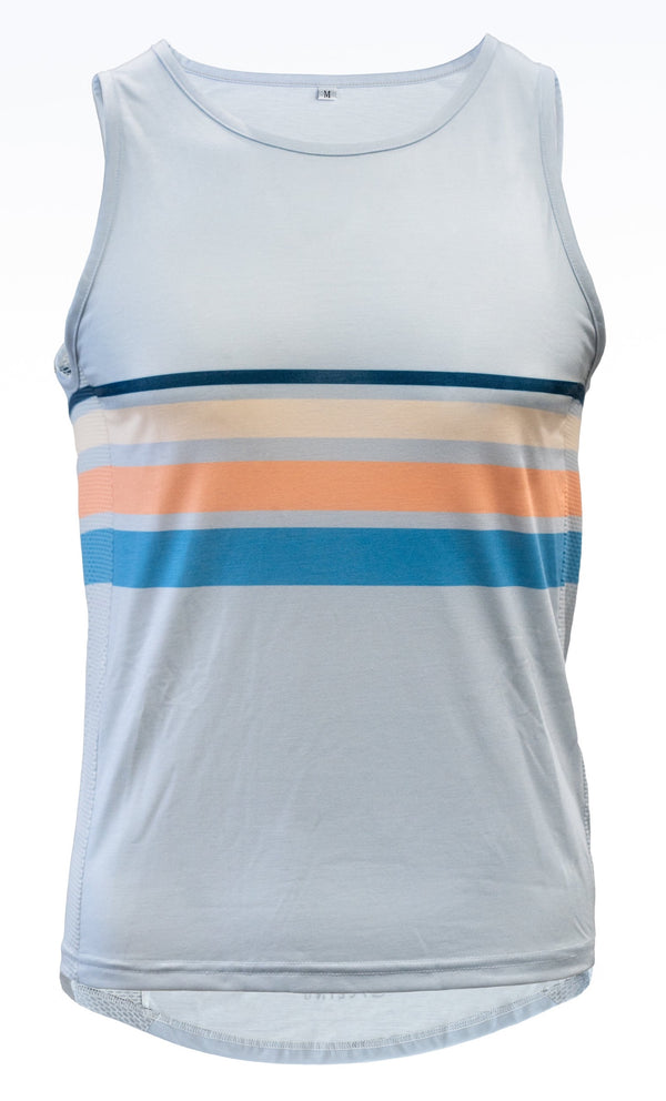Cycling Surf Tank Top in Gray with Stripes