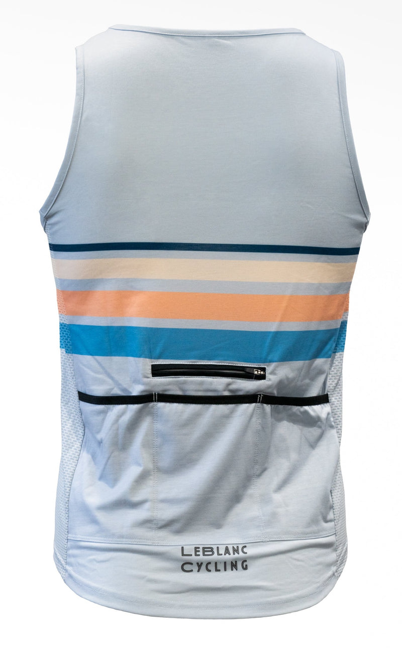 Cycling Surf Tank Top in Gray with Stripes