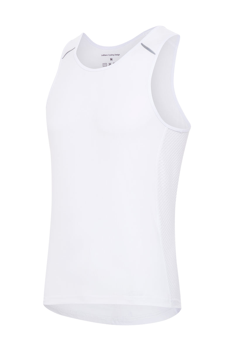 Cycling Tank Top with pockets in white - LeBlanc Cycling Designs