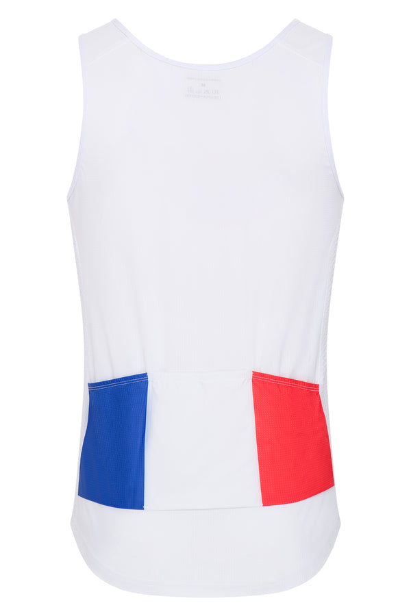 Cycling Tank Top with pockets in white - LeBlanc Cycling Designs