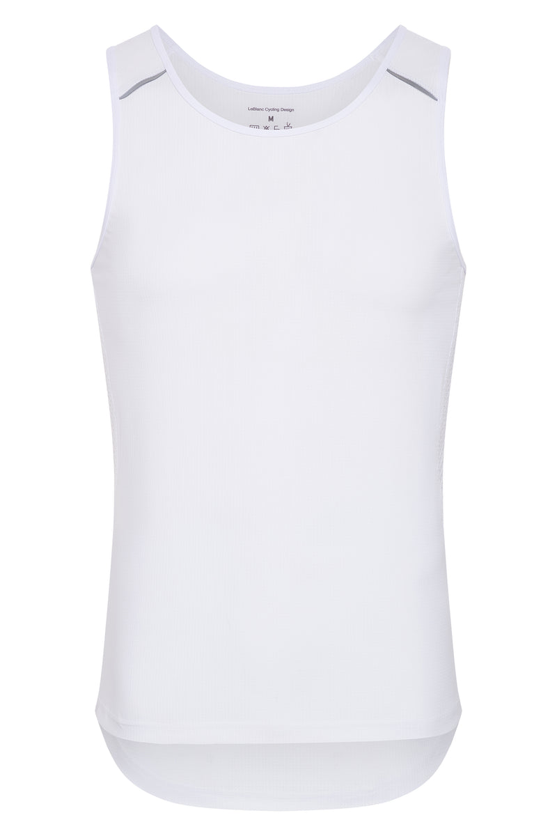 Cycling Tank Top with pockets in white - LeBlanc Cycling Designs