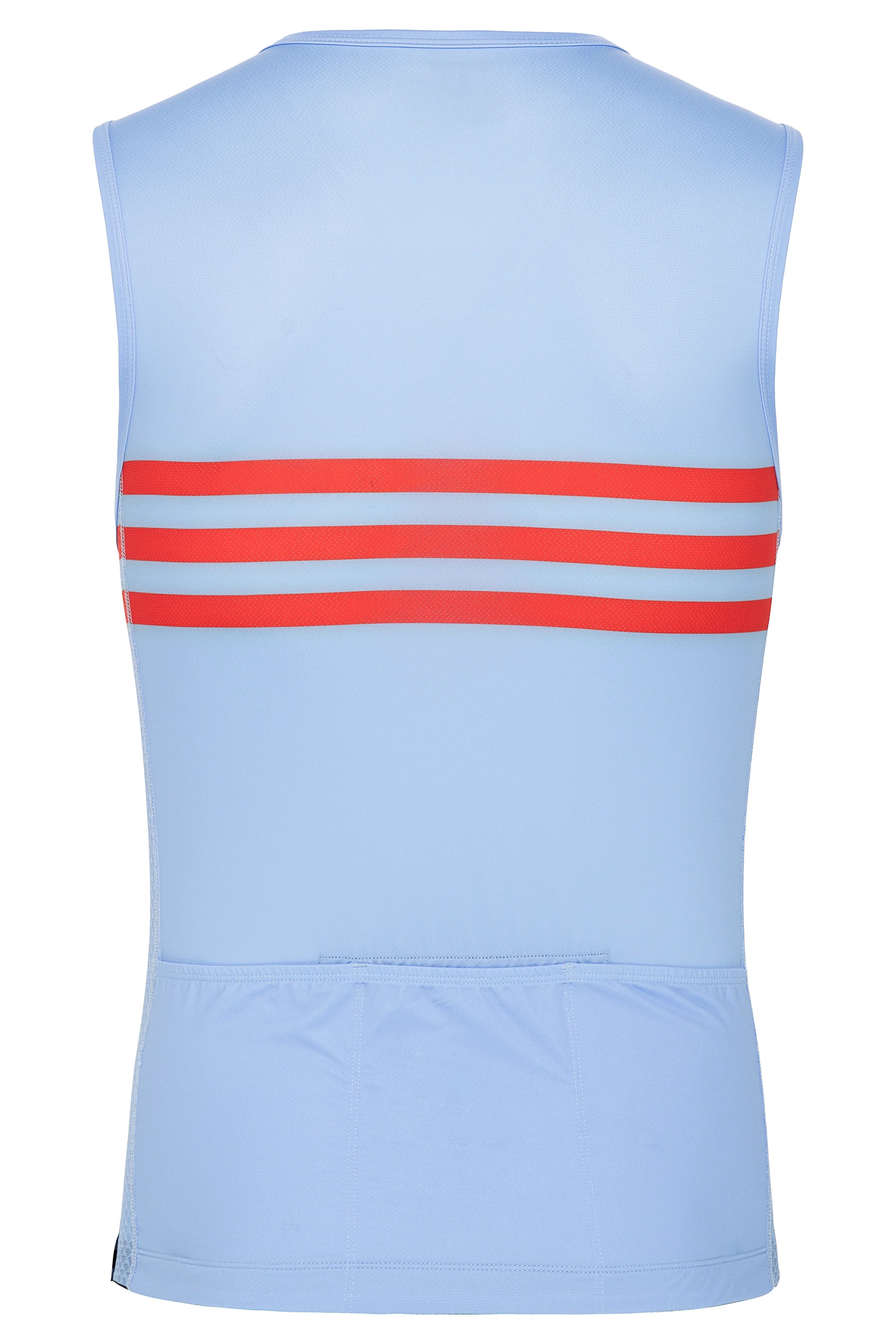 Sleeveless Base Layer with Pockets and Zipper in Baby Blue - LeBlanc Cycling Designs